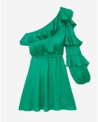 Robe courte asymétrique verte