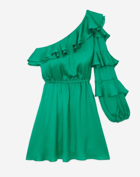 Robe courte asymétrique verte