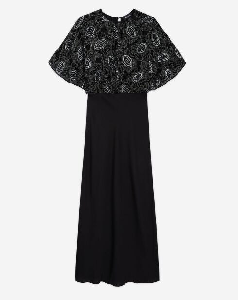 Robe longue à perles noire