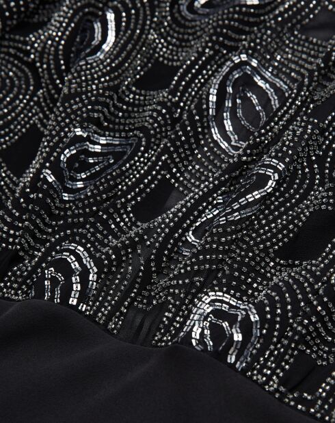Robe longue à perles noire