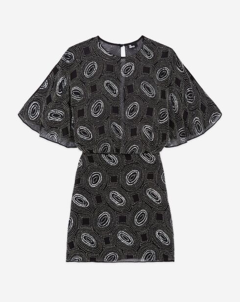 Robe courte à perles noire