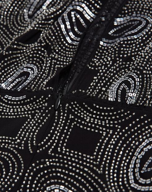 Robe courte à perles noire