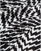 Robe courte imprimée zigzag noire