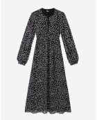 Robe longue imprimée noire