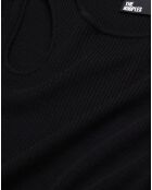 Robe 100% Laine mérinos courte en maille noire