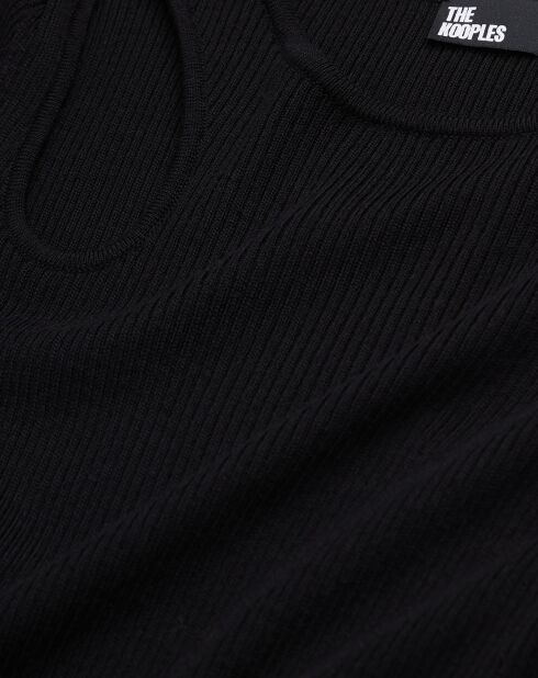 Robe 100% Laine mérinos courte en maille noire