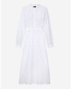 Robe longue en broderie anglaise blanche