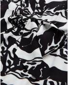 Robe courte avec ceinture imprimée noire