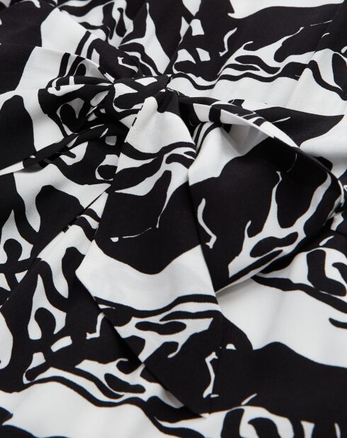 Robe courte avec ceinture imprimée noire