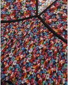 Robe courte plissée multicolore