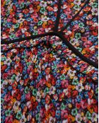 Robe longue plissée multicolore
