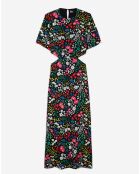 Robe longue imprimée avec ouvertures multicolore