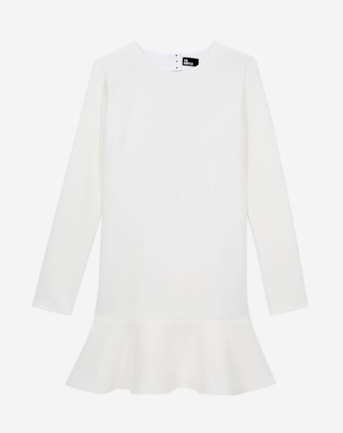 Robe courte avec volant blanche