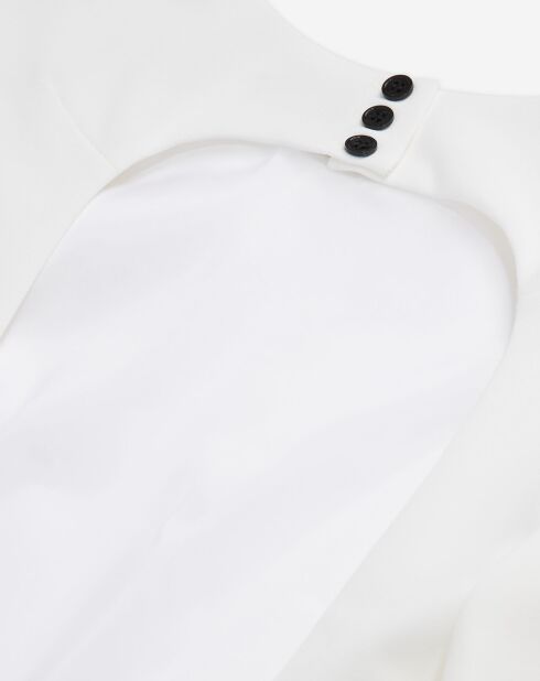 Robe courte avec volant blanche