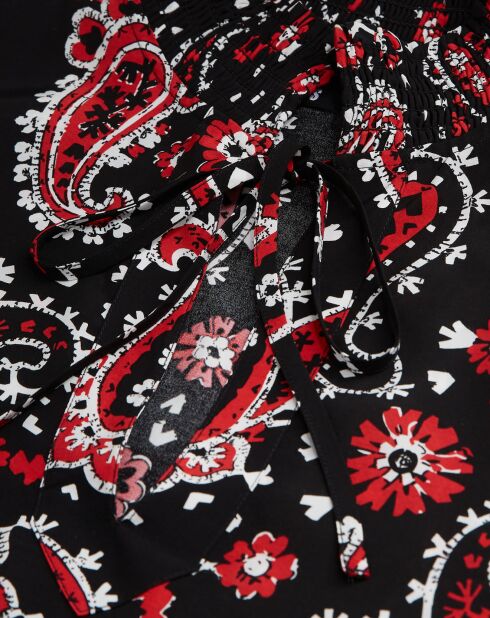 Robe courte imprimée noire