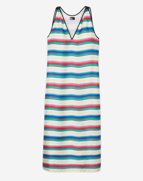 Robe longue imprimée multicolore