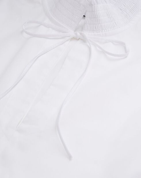 Robe longue avec broderie anglaise blanche