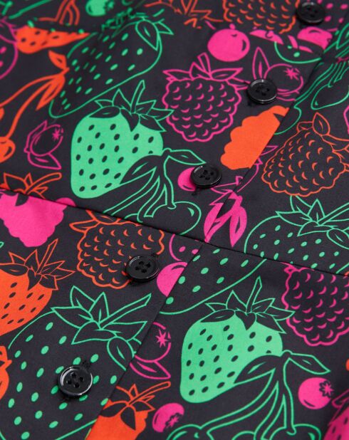 Robe courte imprimée multicolore