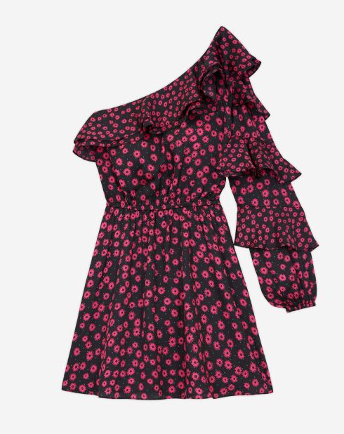 Robe courte imprimée rose