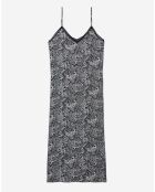 Robe longue imprimée noire