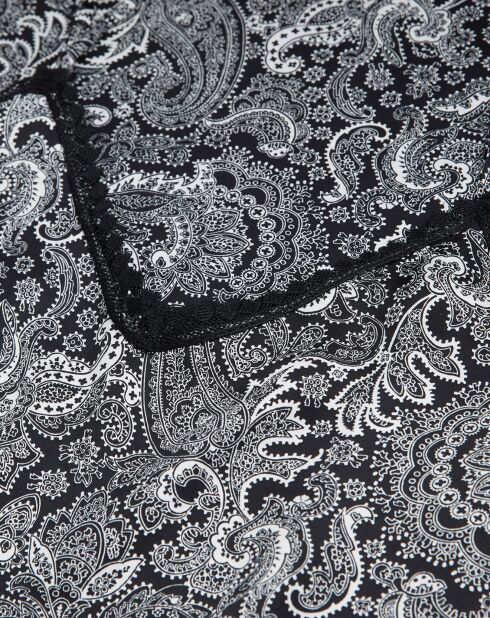 Langes schwarzes bedrucktes Kleid