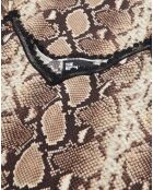 Robe 100% Soie nuisette longue python beige