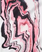 Robe longue imprimée blanc/rose