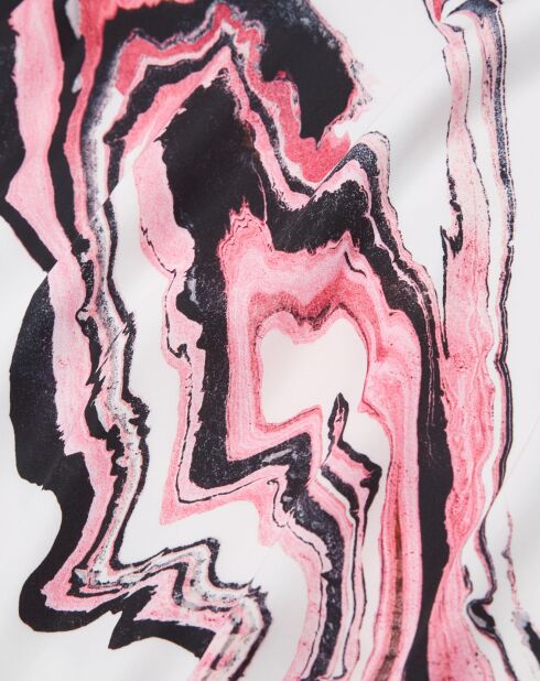 Robe longue imprimée blanc/rose
