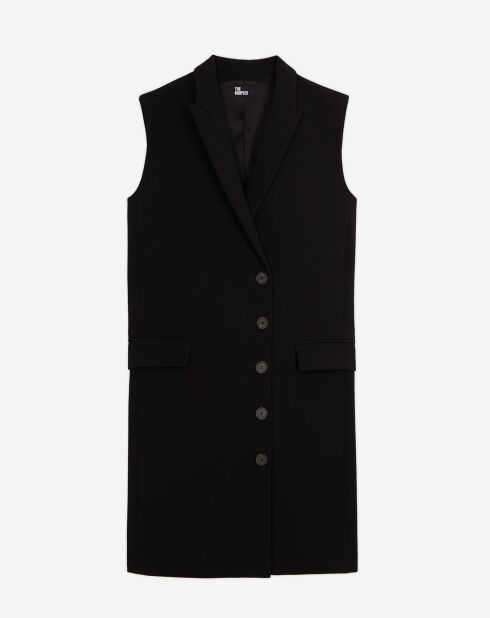 Robe courte en crêpe noire