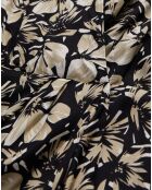Robe portefeuille courte imprimée noire