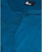 Robe courte avec plissage bleue