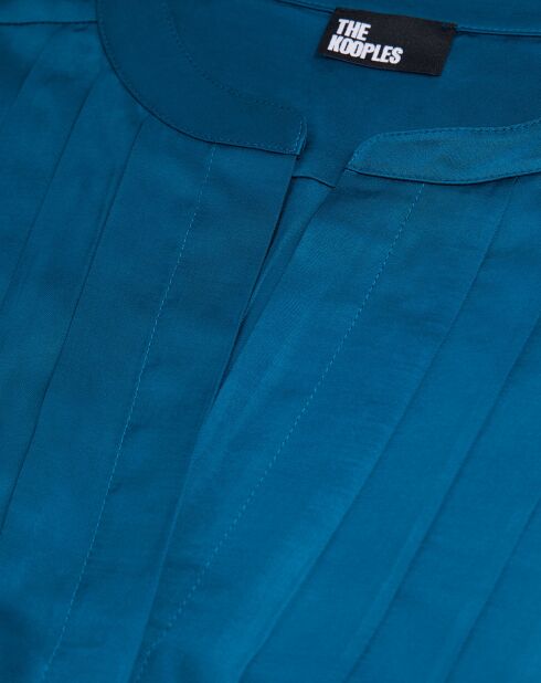 Robe courte avec plissage bleue