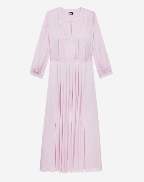 Robe courte avec plissage rose
