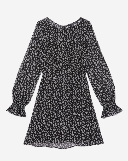 Robe courte imprimée noire