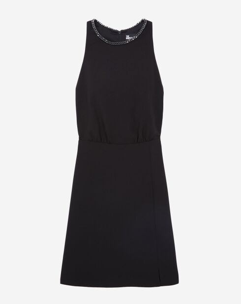 Robe courte en crêpe noire