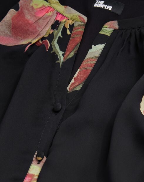 Robe longue imprimée noire