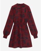 Robe courte 100% Soie imprimée rouge