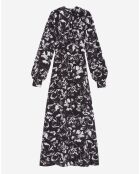 Robe courte 100% Soie imprimée noire