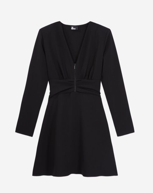 Robe courte en crêpe noire