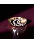 Bague Dune Diamants 0.06 ct or jaune