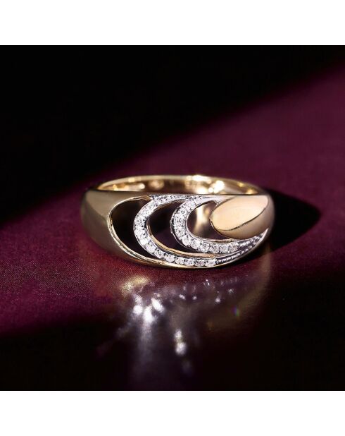Bague Dune Diamants 0.06 ct or jaune