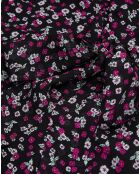 Robe portefeuille longue imprimée noire