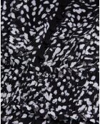 Robe courte imprimée avec smocks noire