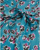 Robe portefeuille courte imprimé bleue