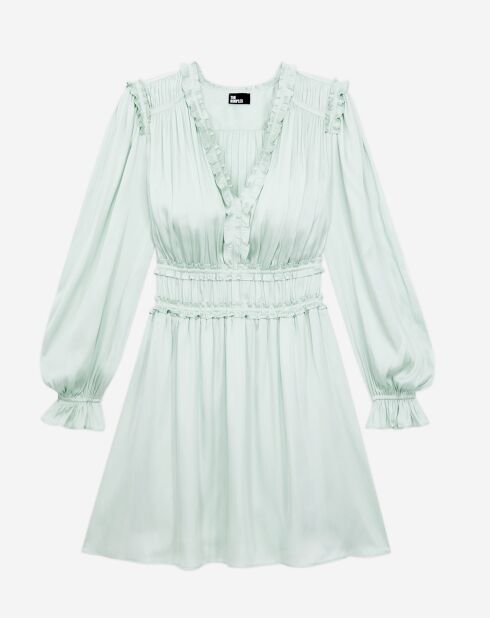 Robe courte avec fronces vert océan