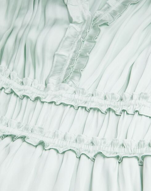 Robe courte avec fronces vert océan