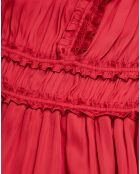 Robe courte à fronces bordeaux