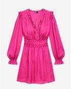 Robe courte avec franges rose
