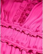 Robe courte avec franges rose