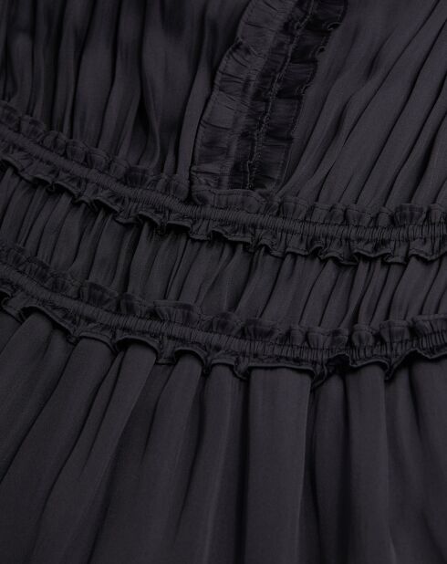 Robe longue à fronces noire